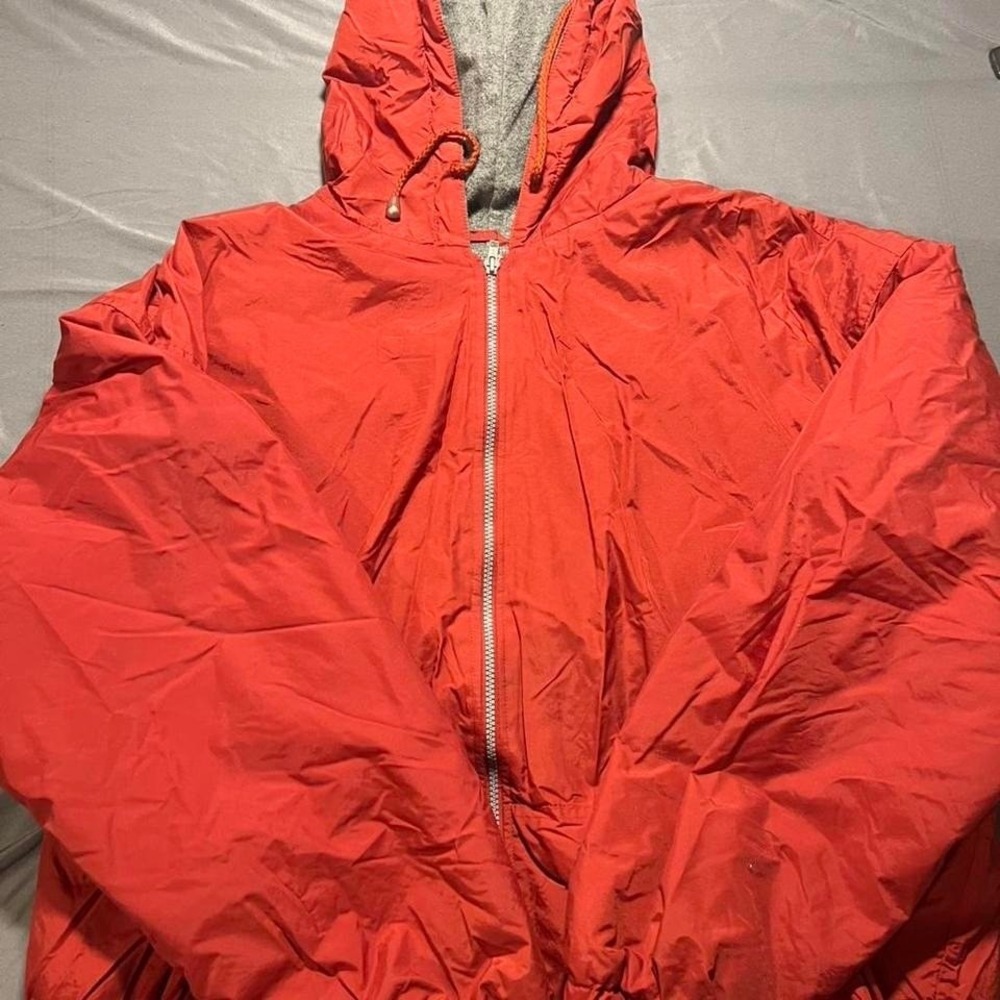 WearGuard Hooded Jacket Mens XL Red Taslon Nylon Water Resistant Fleece Lined